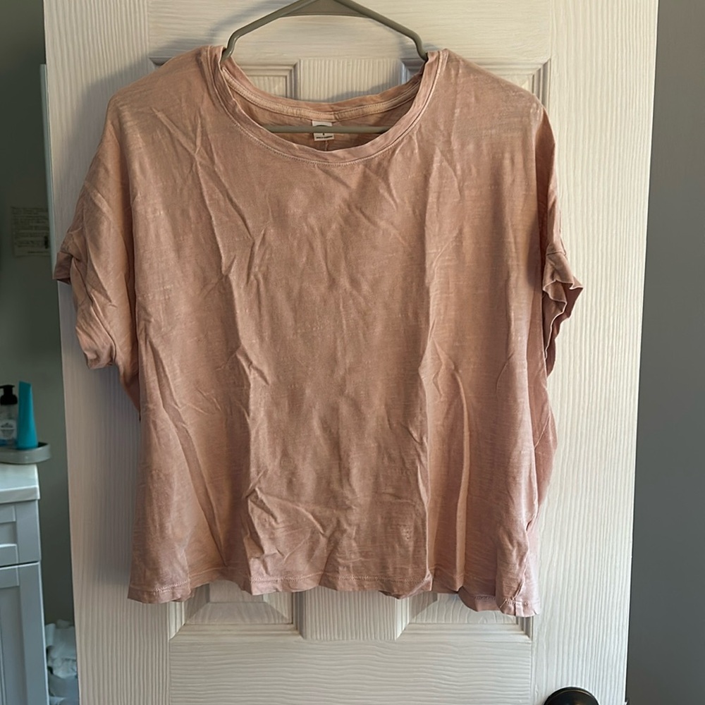 Old Navy Pink Flowy Crop Shirt